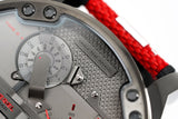 Diesel Mr Daddy 2.0 Chronograph Grey Dial Red Rubber Strap Watch For Men - DZ7423