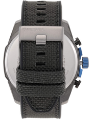 Diesel Mega Chief Chronograph Black Dial Black Nylon Strap Watch For Men - DZ4500