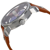 Diesel Mini Daddy Blue & Black Dial Brown Leather Strap Watch For Men - DZ7308