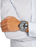 Diesel Mr. Daddy Chronograph Silver Dial Silver Steel Strap Watch For Men - DZ7421