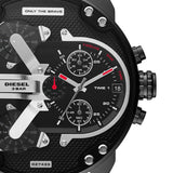 Diesel Mr. Daddy 2.0 Quartz Black Dial Black Nylon Strap Watch For Men - DZ7433