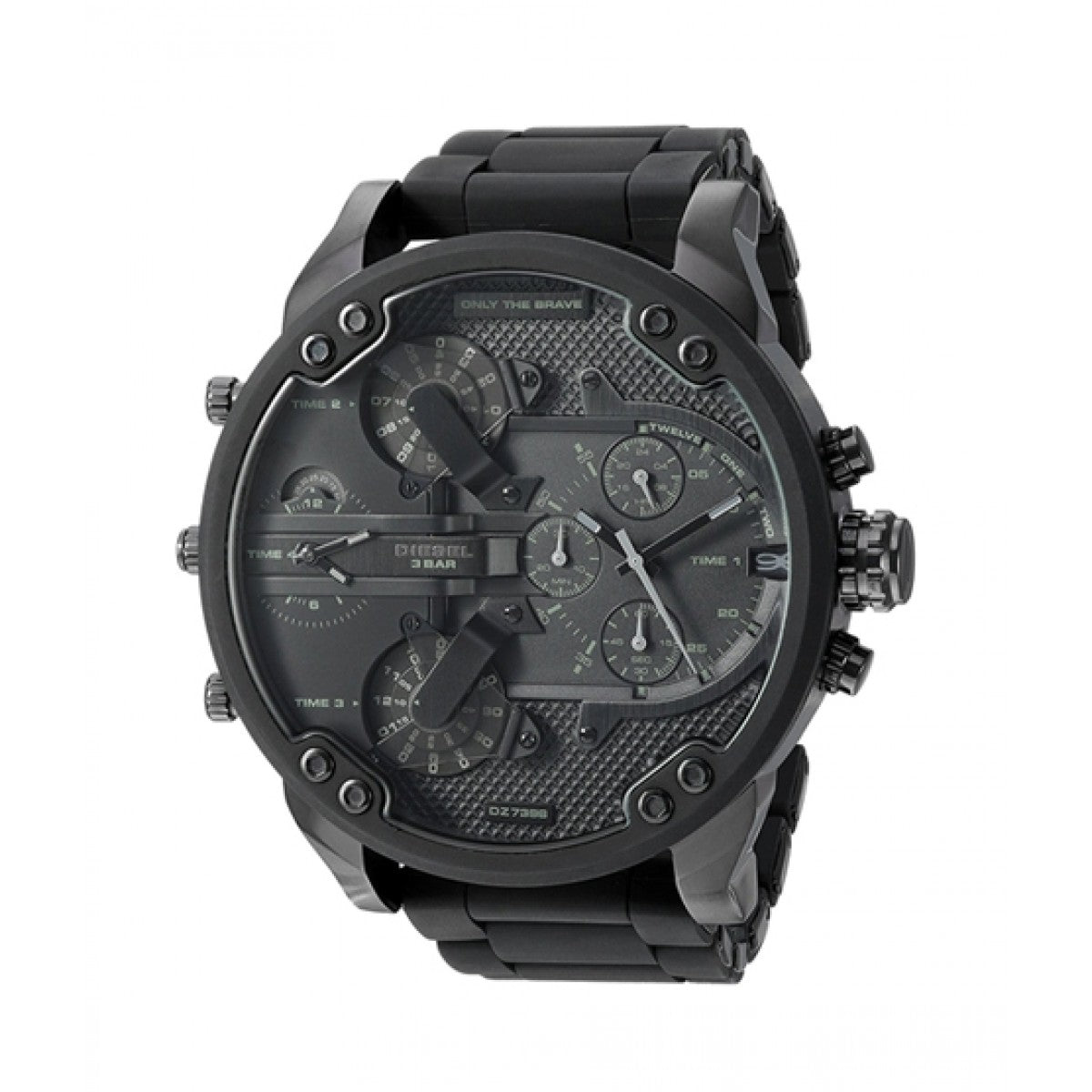 Diesel Mr Daddy 2.0 Chronograph Black Dial Black Steel Strap Watch For