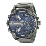 Diesel Big Daddy 2.0 Chronograph Blue Dial Grey Steel Strap Watch For Men - DZ7331