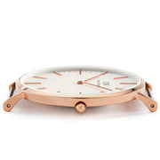 Daniel Wellington Classic Suffolk White Dial Brown Leather Strap Watch For Women - DW00100120