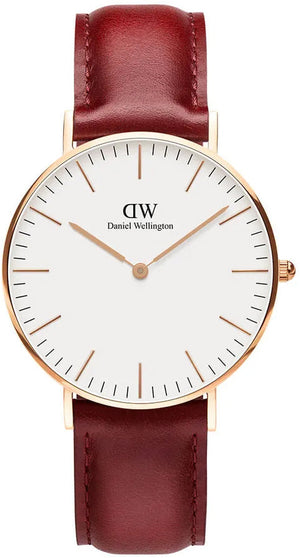 Daniel Wellington Classic Suffolk White Dial Brown Leather Strap Watch For Men - DW00100122