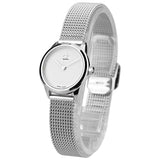 Calvin Klein Minimal White Dial Silver Mesh Bracelet Watch for Women - K3M2312Y