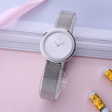 Calvin Klein Firm White Dial Silver Mesh Bracelet Watch for Women - K3N23126