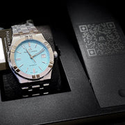 Maurice Lacroix Aikon Automatic Sky Blue Dial Silver Steel Strap Watch For Men - AI6008-SS00F-431-C