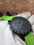 Emporio Armani Sports Analog Black Dial Green Rubber Strap Watch For Men - AR6115