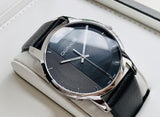 Calvin Klein City Quartz Black Dial Black Leather Strap Watch for Men - K2G2G1C1