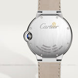 Cartier Ballon Bleu de Cartier Silver Dial White Leather Strap Watch for Women - W6920087