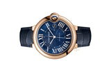 Cartier Ballon Bleu De Cartier Blue Dial Blue Leather Strap Watch for Men - WGBB0036