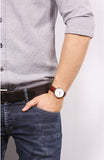 Daniel Wellington Dapper St Mawes White Dial Brown Leather Strap Watch For Men - DW00100083