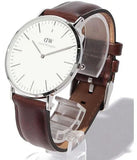 Daniel Wellington Classic Bristol Quartz White Dial Brown Leather Strap Watch For Men - DW00100023