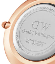 Daniel Wellington Classic Petite Dover Black Dial White NATO Strap Watch For Women - DW00100312