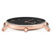Daniel Wellington Classic Petite Reading Black Dial Black Leather Strap Watch For Women - DW00100223