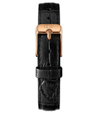 Daniel Wellington Classic Petite Reading Black Dial Black Leather Strap Watch For Women - DW00100223