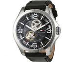 Tommy Hilfiger Bruce Analog Black Dial Black Leather Strap Watch for Men - 1791279