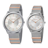 Calvin Klein Minimal Silver Dial Silver Mesh Strap Watch For Men - K3M521Y6