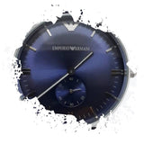 Emporio Armani Analog Quartz Blue Dial Blue Leather Strap Watch For Men - AR1647