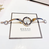 Gucci Guccissima Diamonds Mother of Pearl Dial Silver Steel Strap Watch For Women - YA134303