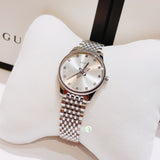 Gucci G Timeless Quartz Silver Dial Silver Steel Strap Watch For Women - YA1265019