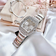 Guess Phoenix Multifunction Crystals Silver Dial Silver Steel Strap Watch For Men - GW0094G1