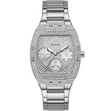 Guess Raven Diamonds Silver Dial Silver Steel Strap Watch for Women - GW0104L1