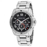 Michael Kors Brecken Chronograph Quartz Black Dial Silver Steel Strap Watch For Men - MK8438