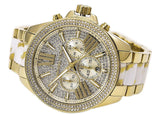 Michael Kors Wren Gold Diamonds Dial Two Tone Steel Strap Watch for Women - MK6157