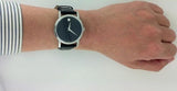 Movado Museum Black Dial Black Leather Strap Watch For Men - 2100002