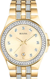 Bulova Crystal Collection Champagne Dial Two Tone Steel Strap Watch for Women - 98B174