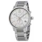 Calvin Klein Post Minimal White Dial Silver Steel Strap Watch for Men - K7627126