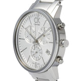 Calvin Klein Post Minimal White Dial Silver Steel Strap Watch for Men - K7627126