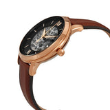 Fossil Neutra Automatic Skeleton Black Dial Brown Leather Strap Watch for Men - ME3195