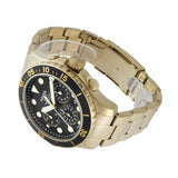 Fossil FB-03 Chronograph Black Dial Gold Steel Strap Watch for Men - FS5727