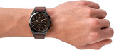 Fossil Everett Chronograph Black Dial Brown Leather Strap Watch for Men - FS5798