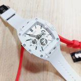 Guess Phoenix Multifunction White Dial White Rubber Strap Watch for Men - GW0203G2