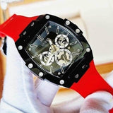 Guess Phoenix Multifunction Black Dial Red Rubber Strap Watch for Men - GW0203G4