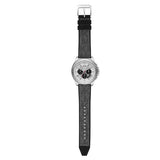 Michael Kors Brecken Chronograph Silver Dial Grey Leather Strap Watch For Men - MK8922