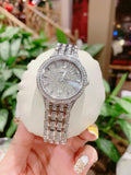 Bulova Crystal Collection Silver Dial Silver Steel Strap Watch for Women - 96L243