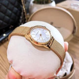 Calvin Klein Minimal White Dial Rose Gold Mesh Bracelet Watch for Women - K3M23626