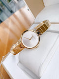 Calvin Klein Authentic Silver Dial Gold Steel Strap Watch for Women - K8G23546