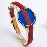 Calvin Klein Rebel Blue Maroon Dial Maroon Leather Strap Watch for Women - K8P231UN