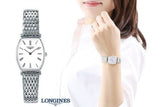 Longines La Grande Classique de Longines Tonneau White Dial Silver Steel Strap Watch untuk Wanita - L4.205.4.11.6