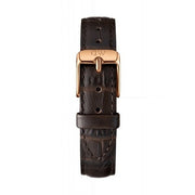 Daniel Wellington Classic Petite York Black Dial Brown Leather Strap Watch For Women - DW00100170