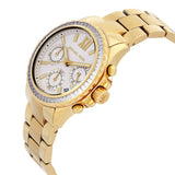 Michael Kors Everest Chronograph White Dial Gold Steel Strap Watch For Women - MK7212