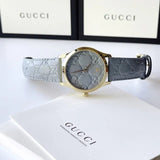 Gucci G Timeless Quartz Blue Dial Blue Leather Strap Watch For Men - YA1264097