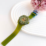 Gucci Dive Automatic Green Dial Green Rubber Strap Unisex Watch - YA136345