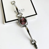 Gucci Horsebit Quartz Red Dial Silver Steel Strap Watch For Women - YA139502